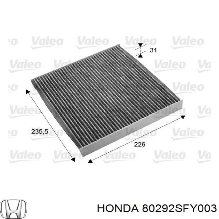 Filtro de cabina Honda 80292SFY003 precio, desde 13,31 EUR