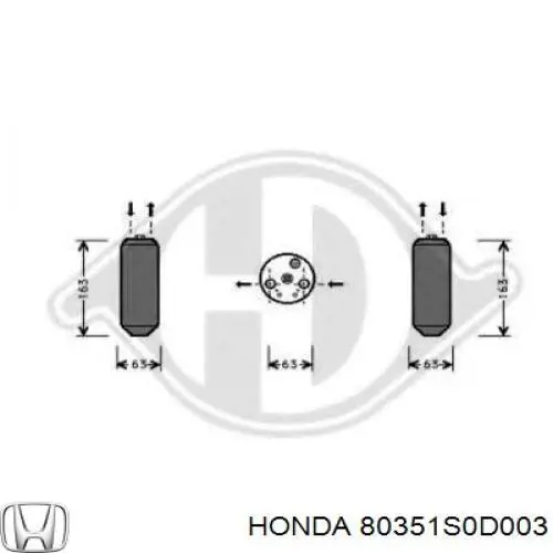 80351S0D003 Honda receptor-secador del aire acondicionado