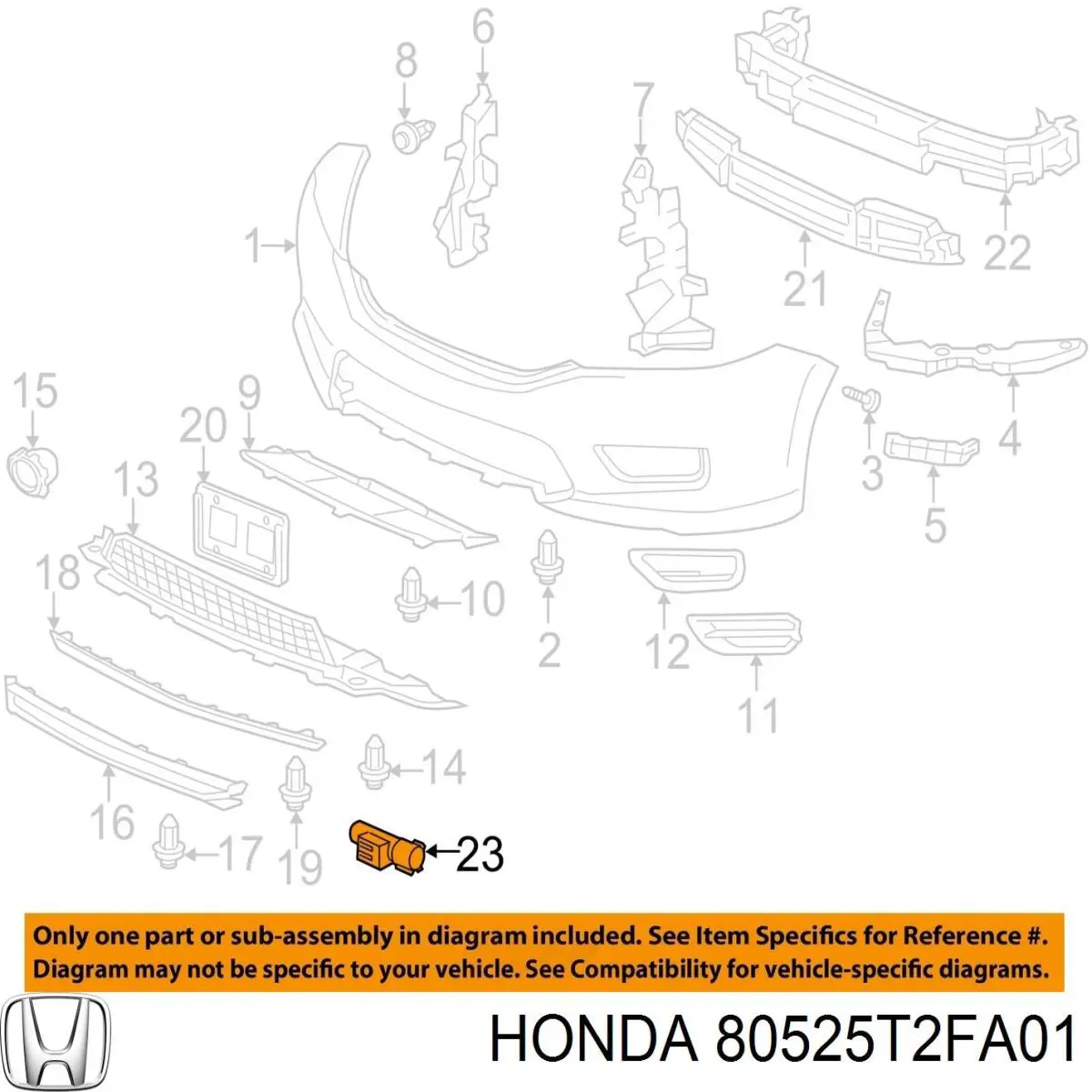 80525T2FA01 Honda sensor, temperaura exterior