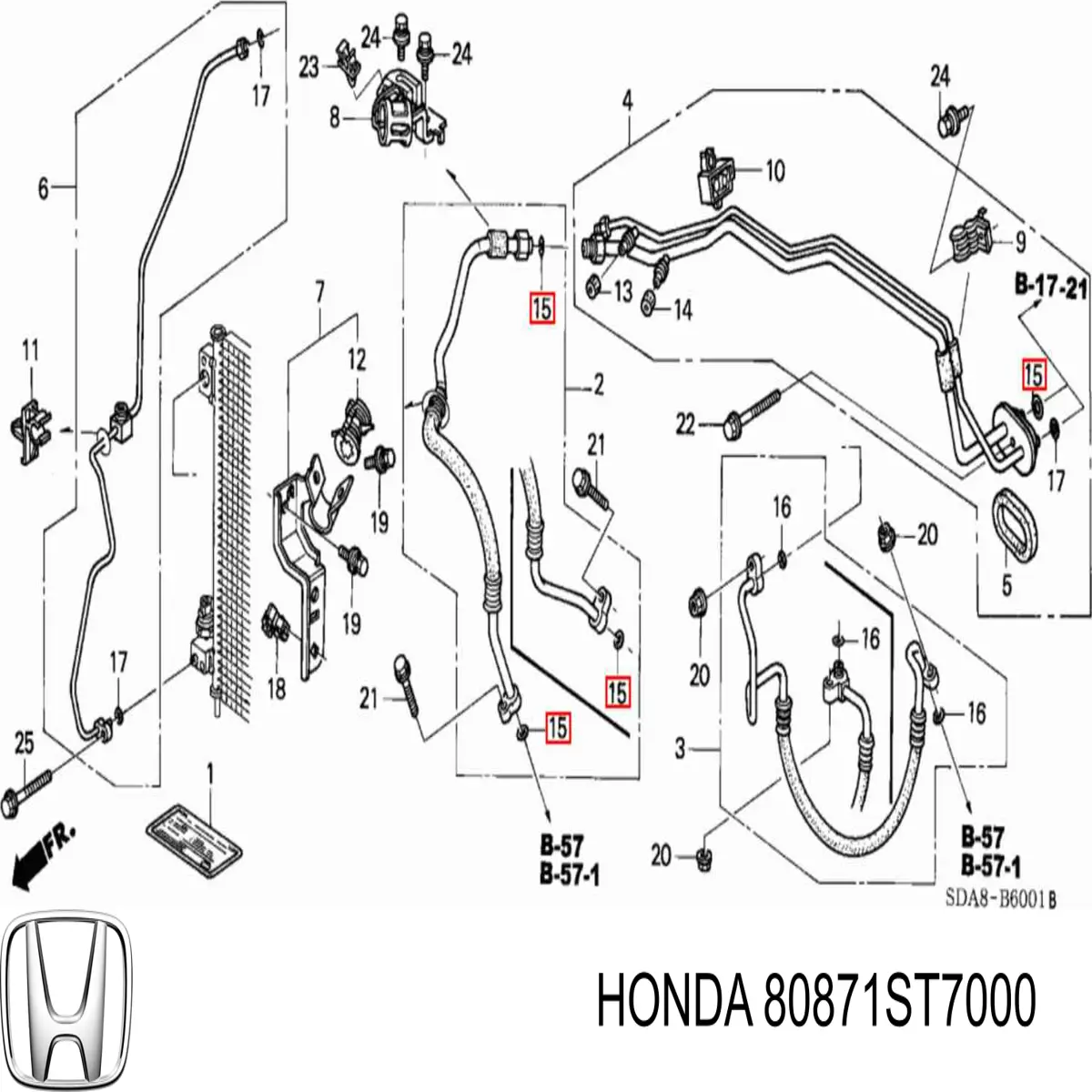 Junta de brida del sistema de refrigeración Honda 80871ST7000 precio, desde 4,63 EUR