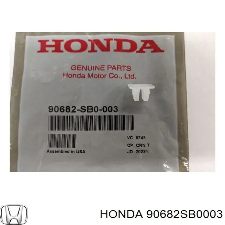 90682SB0003 Honda clips de fijación de pasaruedas de aleta delantera