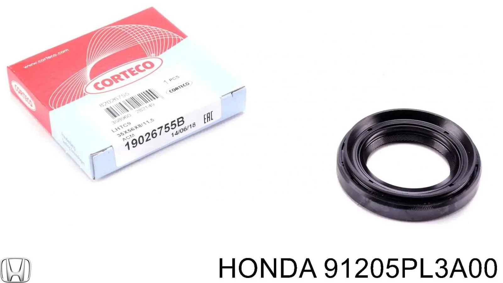Retén del semieje delantero izquierdo Honda 91205PL3A02