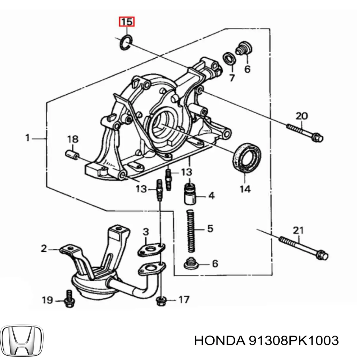 Retén de la bomba de aceite del motor Honda 91308PK1003 precio, desde 4,70 EUR