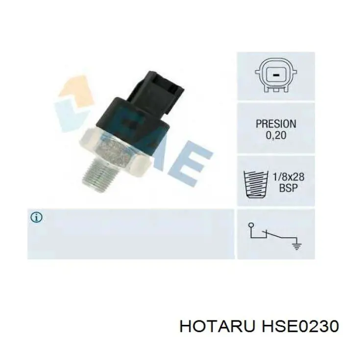 HSE-0230 Hotaru sensor de presión de aceite