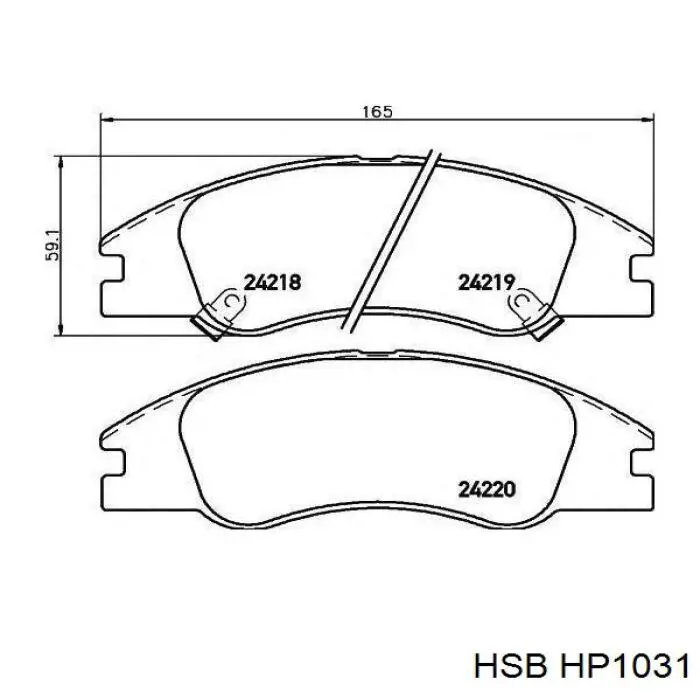 HP1031 HSB pastillas de freno delanteras