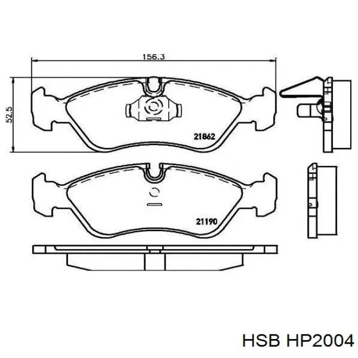 HP2004 HSB pastillas de freno delanteras