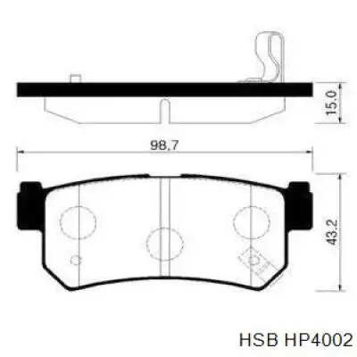 HP4002 HSB pastillas de freno traseras