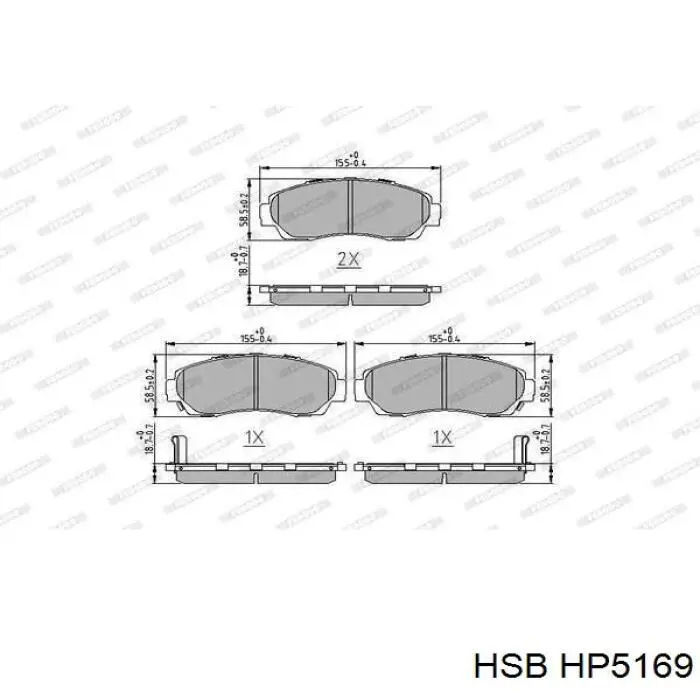 HP5169 HSB pastillas de freno delanteras