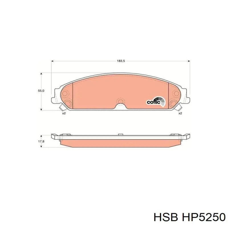 HP5250 HSB pastillas de freno delanteras