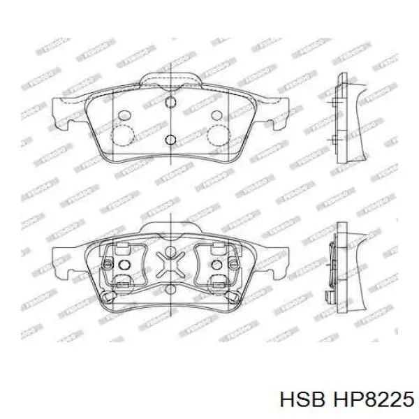 HP8225 HSB pastillas de freno traseras