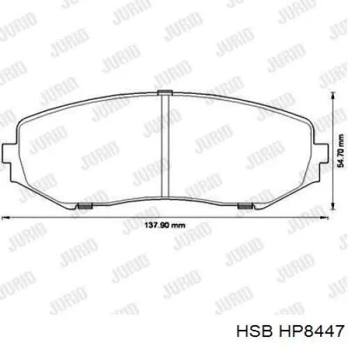 HP8447 HSB Pastillas delanteras