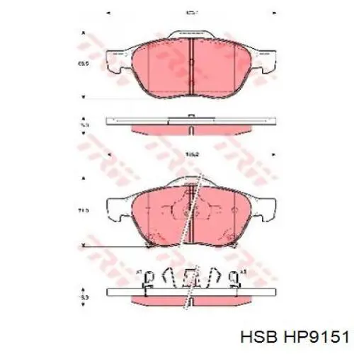 HP9151 HSB pastillas de freno delanteras