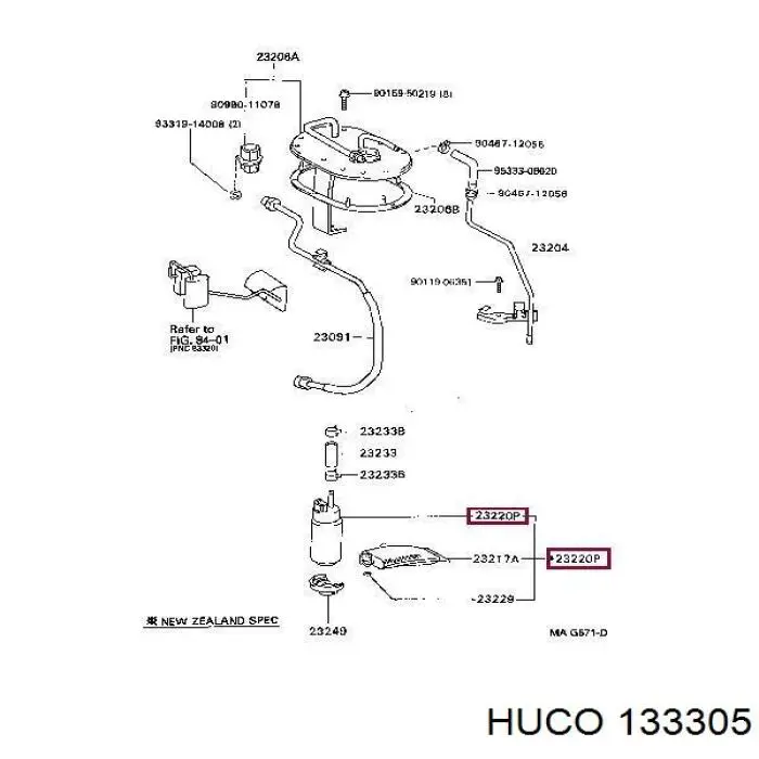 133305 Huco Unidad de alimentación de combustible