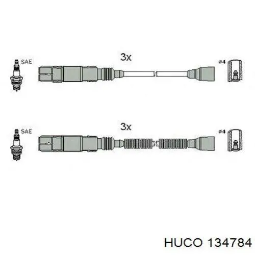 134784 Huco Cables de alta tensión, juego