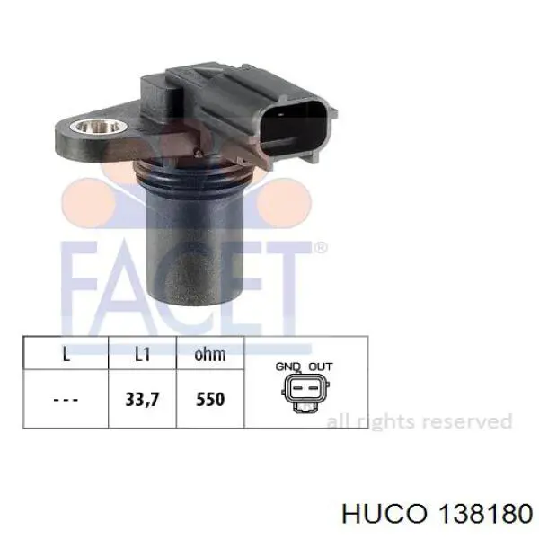 138180 Huco sensor de posición del árbol de levas