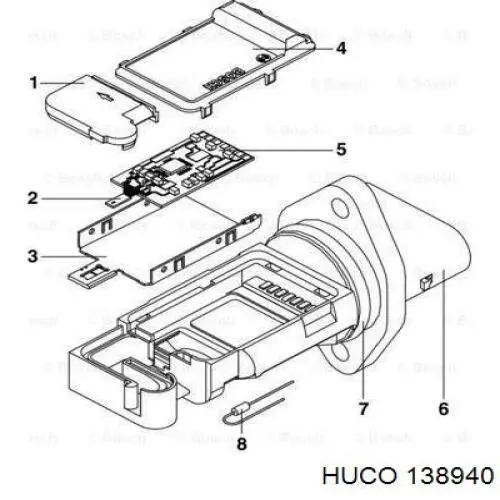 138940 Huco sensor de flujo de aire/medidor de flujo (flujo de aire masibo)