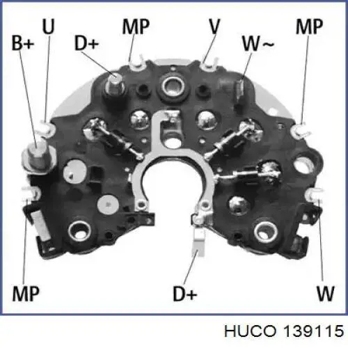 139115 Huco alternador diodo puente rectificador