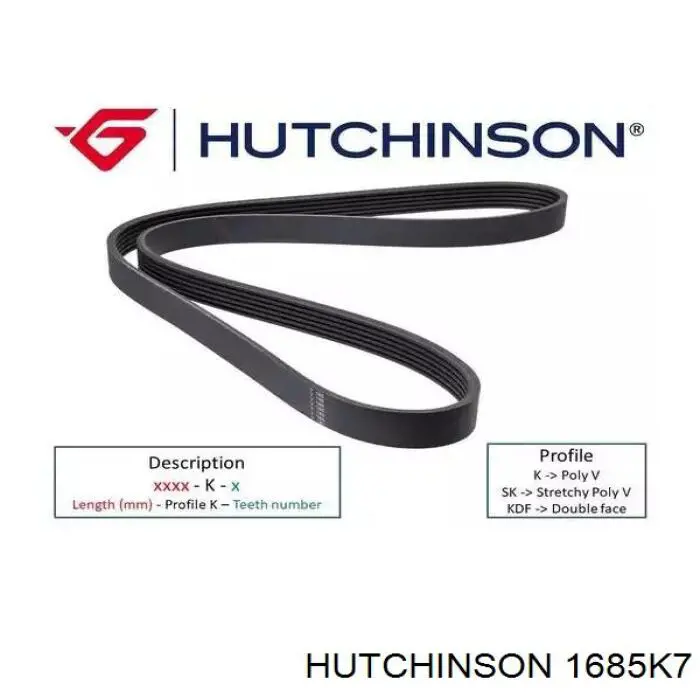 Comprar 1685K7 Hutchinson Correa trapezoidal