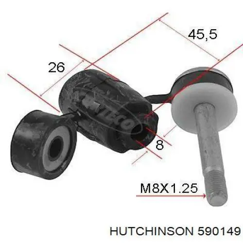 Soporte de la barra estabilizadora delantera Hutchinson 590149