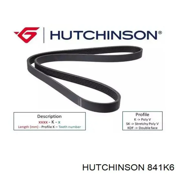 Comprar 841K6 Hutchinson Correa trapezoidal