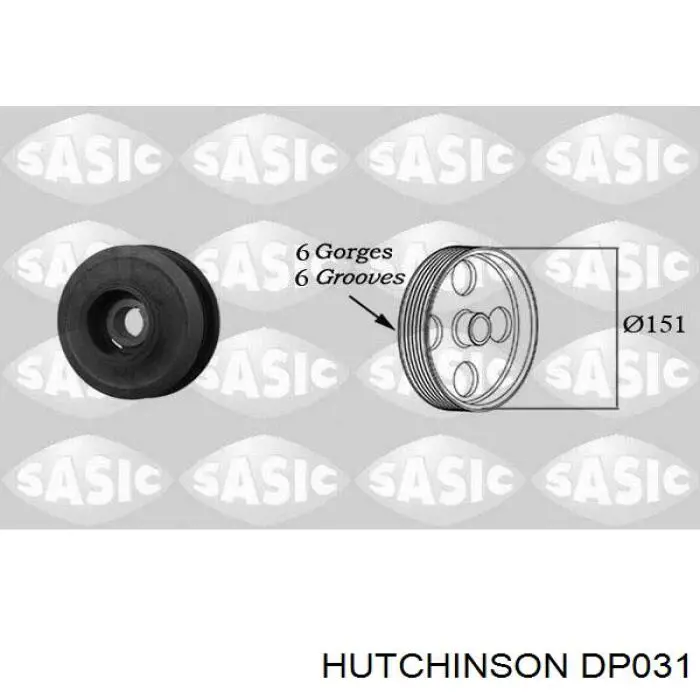 Polea del cigüeñal Hutchinson DP031 precio, desde 68,12 EUR