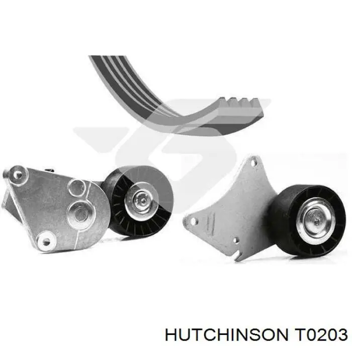 T0203 Hutchinson polea inversión / guía, correa poli v