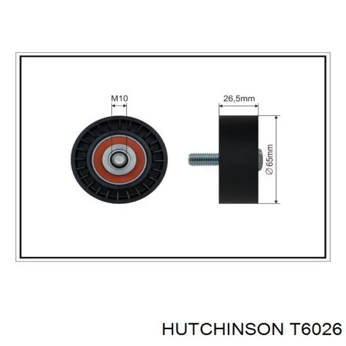 T6026 Hutchinson rodillo, correa trapecial poli v