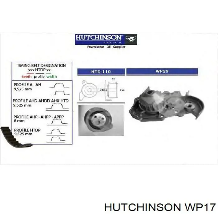 Bomba de agua WP17 Hutchinson