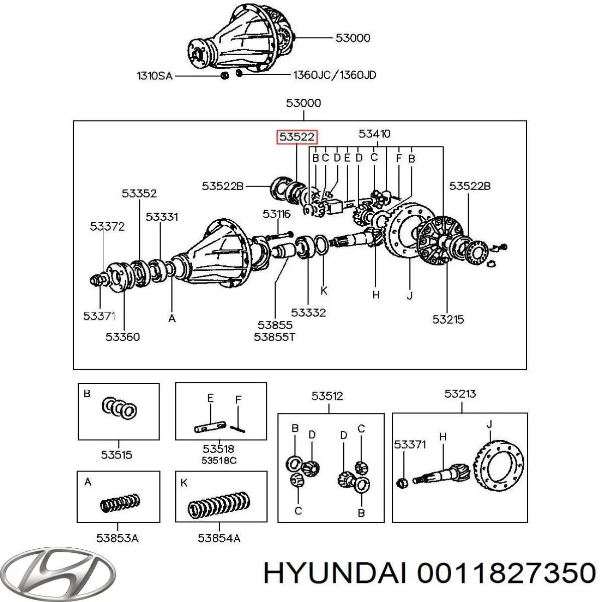 Comprar 0011827350 Hyundai/Kia Cojinete del diferencial del eje trasero