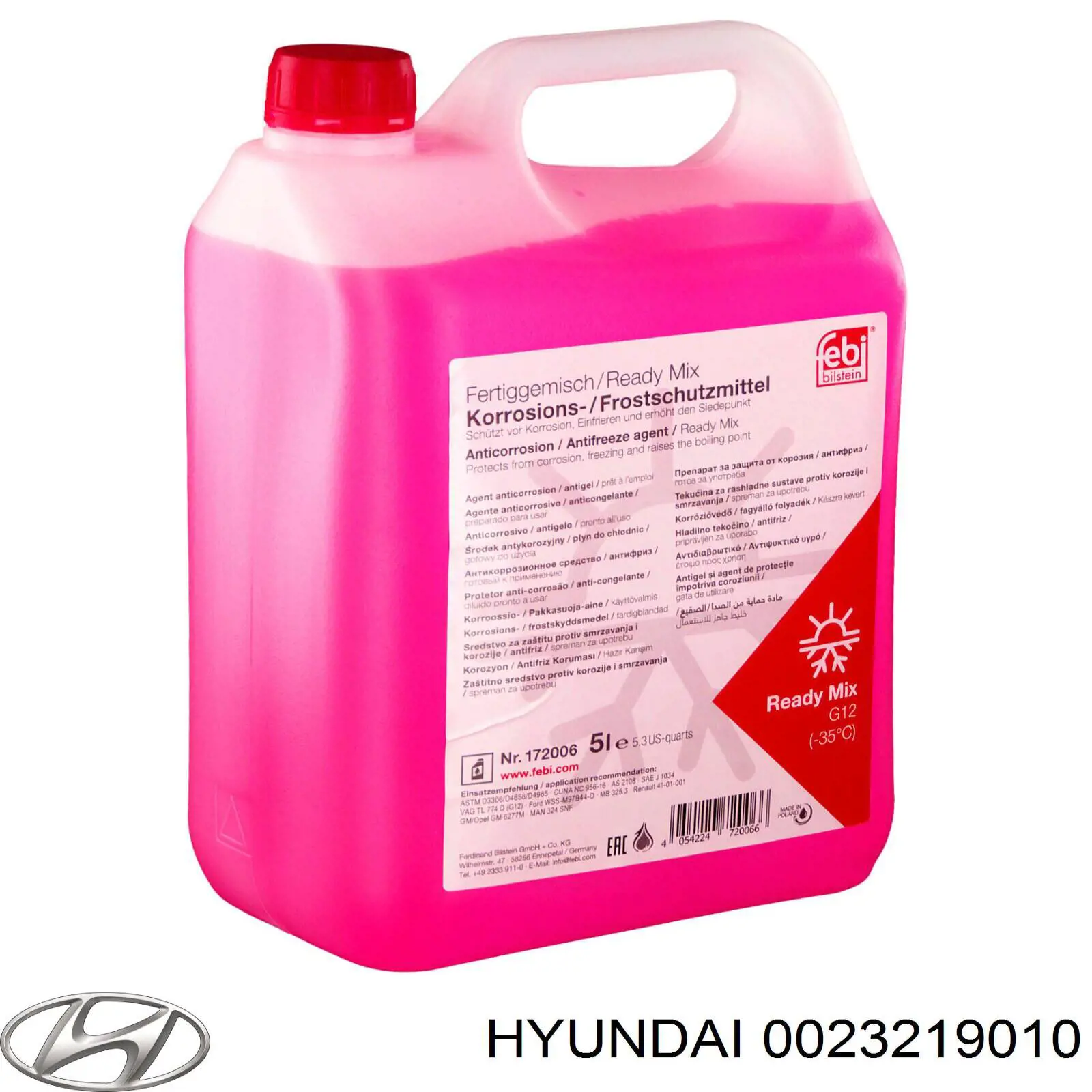 Líquido anticongelante Hyundai/Kia (0023219010)