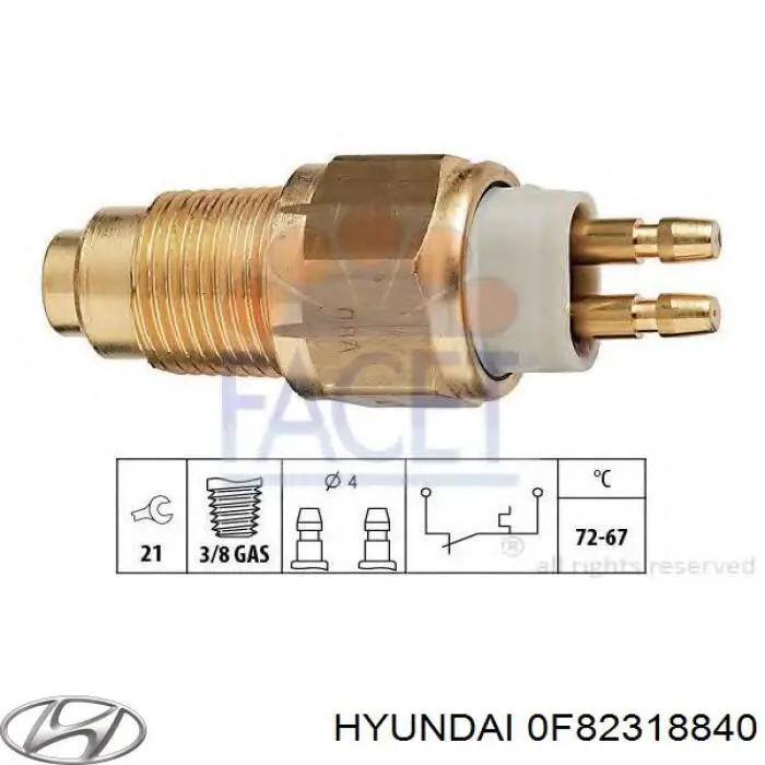 0F82318840 Hyundai/Kia Interruptor térmico