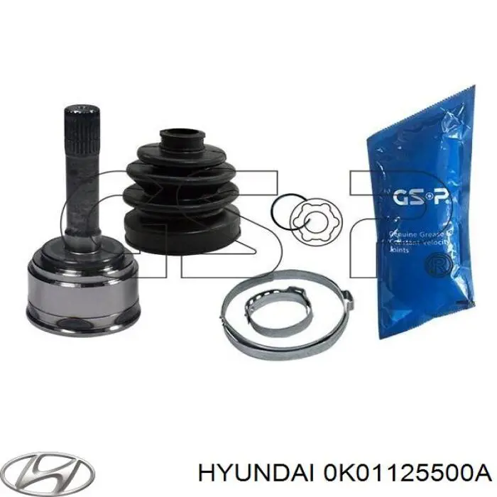 0K01125500A Hyundai/Kia Semieje delantero derecho