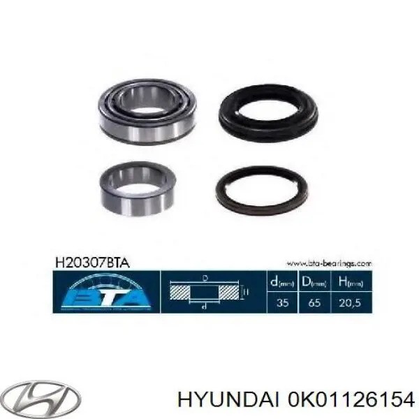 0K011-26-154 Hyundai/Kia sello de aceite cubo trasero
