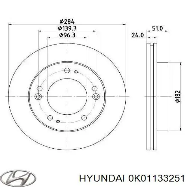 Comprar 0K01133251 Hyundai/Kia Freno de disco delantero