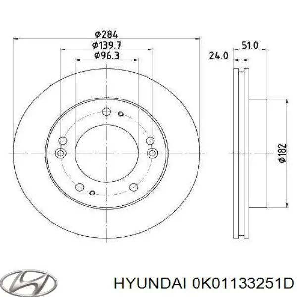 0K01133251D Hyundai/Kia Discos