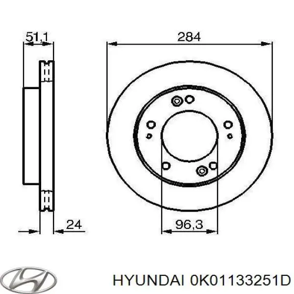 Comprar 0K01133251D Hyundai/Kia Freno de disco delantero