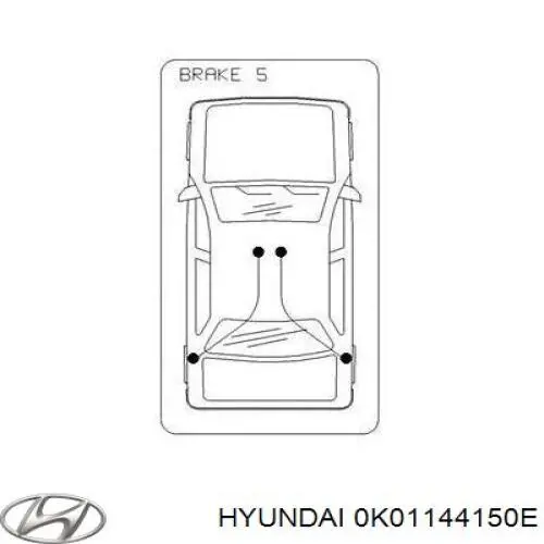 Cable de freno de estacionamiento delantero 0K01844150C Hyundai/Kia