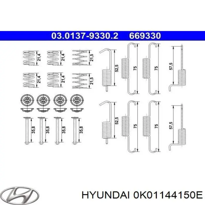 Cable de freno de mano delantero  Hyundai/Kia 0K01844150C precio, desde 15,56 EUR