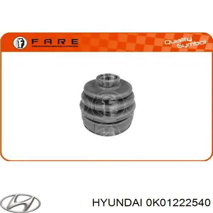 0k01222540 Hyundai/Kia fuelle, árbol de transmisión delantero interior