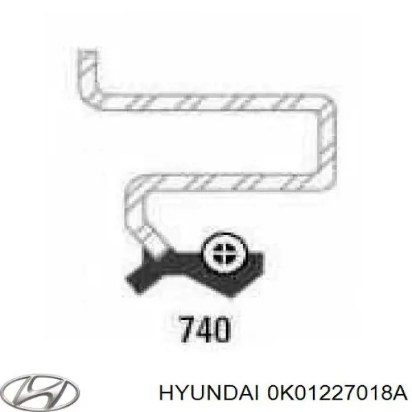 0K01227018A Hyundai/Kia anillo retén, diferencial trasero