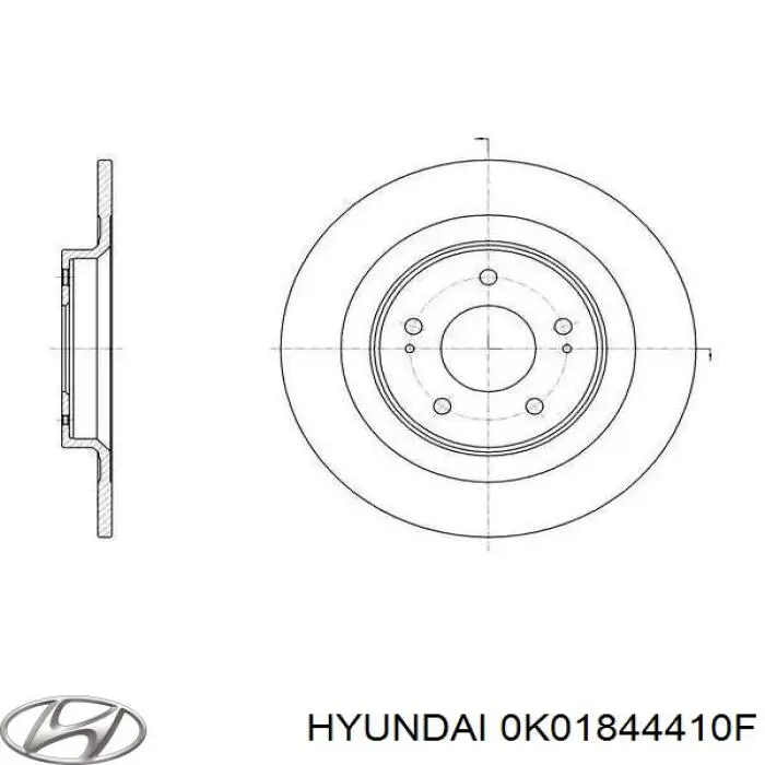 0K01844410F Hyundai/Kia cable de freno de mano trasero derecho