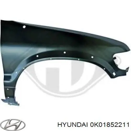 0K01L52211 Hyundai/Kia guardabarros delantero derecho