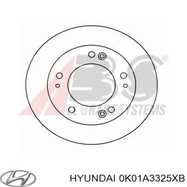 0K01A3325XB Hyundai/Kia disco de freno delantero