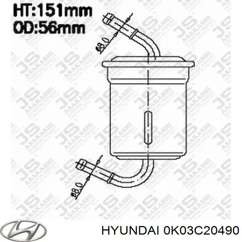 Comprar 0K03C20490 Hyundai/Kia Filtro diesel