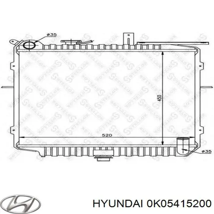 0K05415200 Hyundai/Kia radiador refrigeración del motor