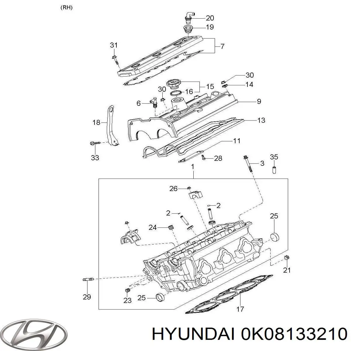 0K08133210 Hyundai/Kia soporte para el eje delantero