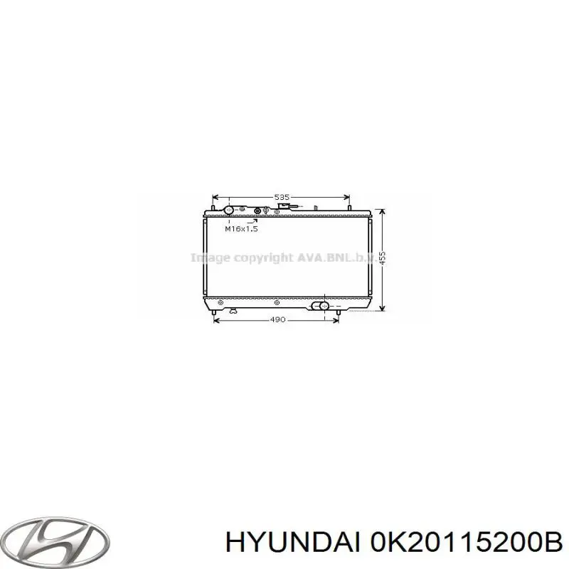 0K20115200B Hyundai/Kia radiador refrigeración del motor