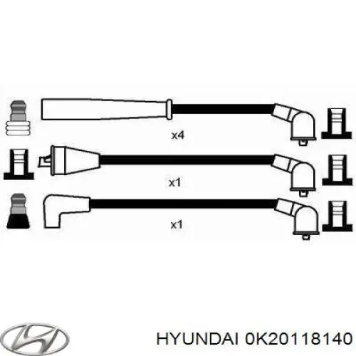 0K20118140 Hyundai/Kia juego de cables de encendido