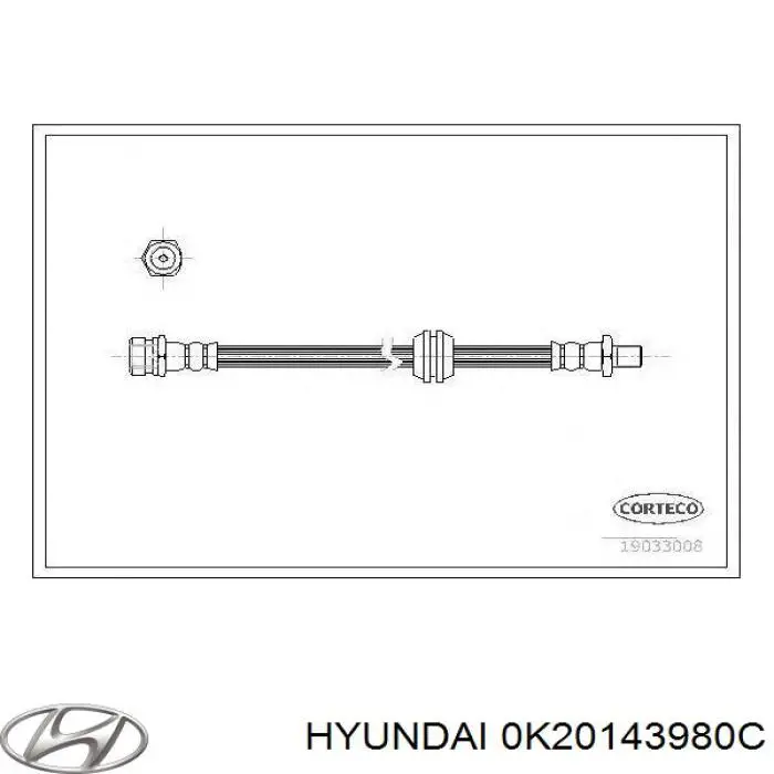 0K20143980C Hyundai/Kia latiguillo de freno delantero