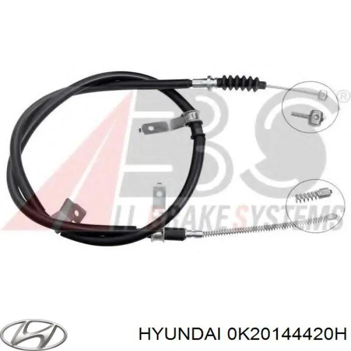 0K20144420H Hyundai/Kia cable de freno de mano trasero izquierdo